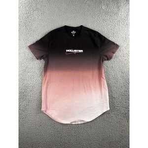 Hollister T Shirt Men Medium Fade Cotton‎ Curved Hem Tie Dye Short Sleeve